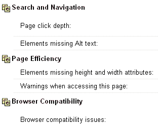 Vérifications pour l'optimisation de pages